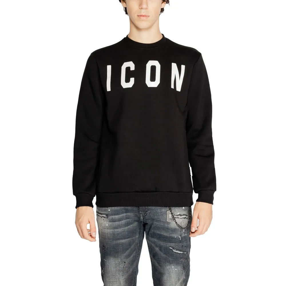 Icon Men's Black And White Cotton Sweater