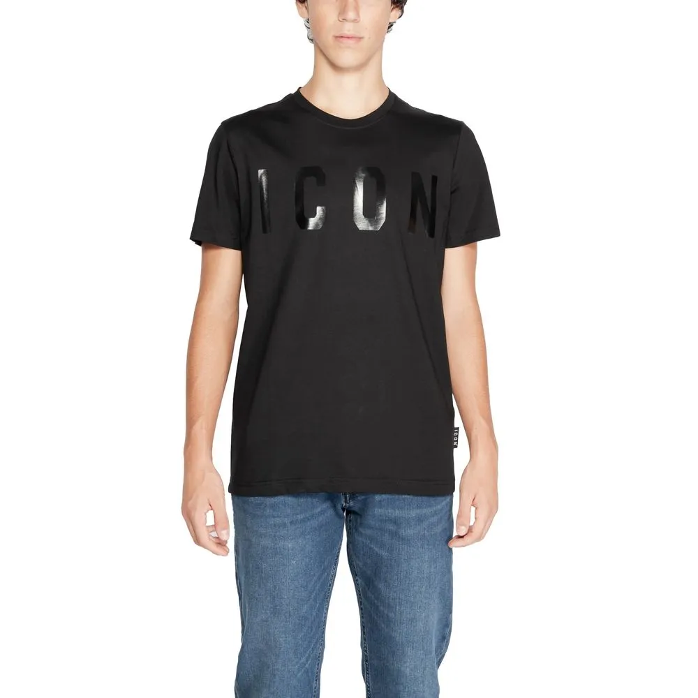 Icon Men's Black Cotton T-Shirt