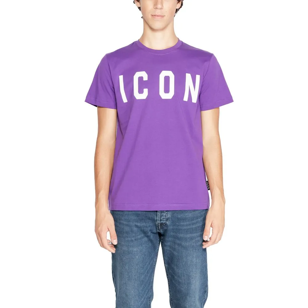 Icon Men's Purple Cotton T-Shirt