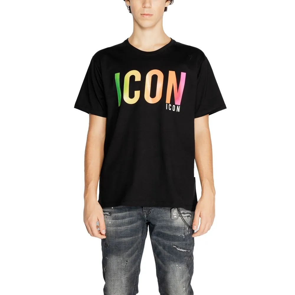 Icon Men's Black Cotton T-Shirt