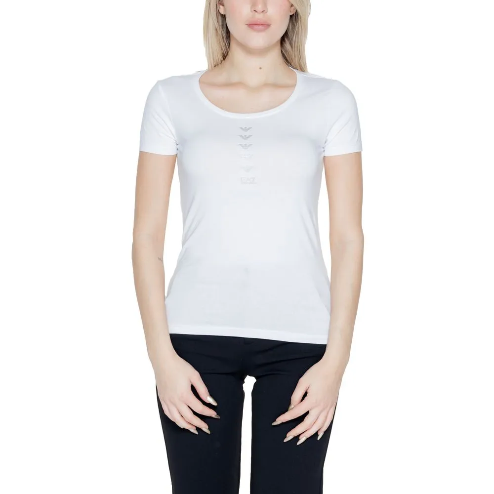 EA7 Emporio Armani Women's White Cotton Tops & T-Shirt