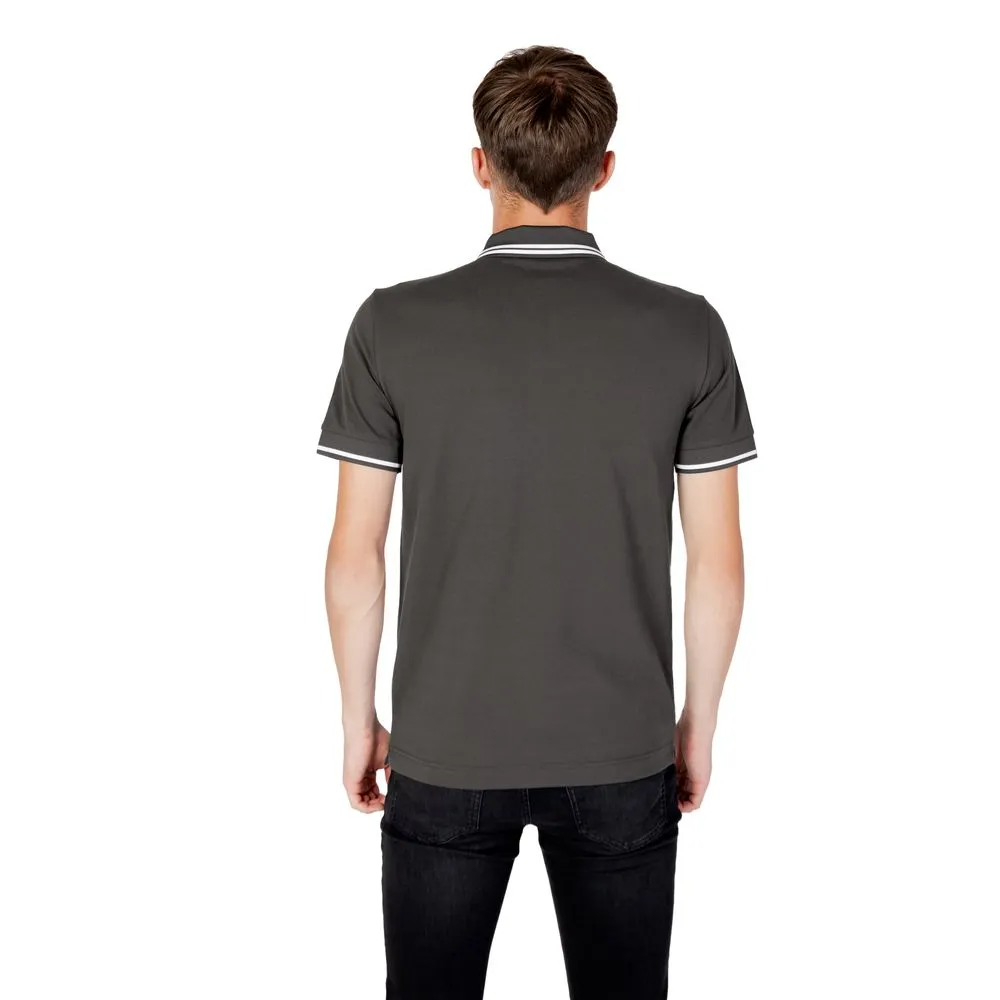 EA7 Emporio Armani Men's Gray Cotton Polo Shirt