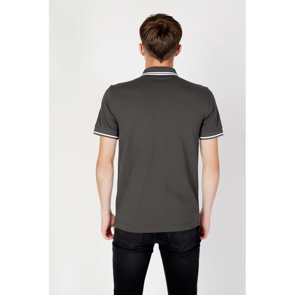 EA7 Emporio Armani Men's Gray Cotton Polo Shirt