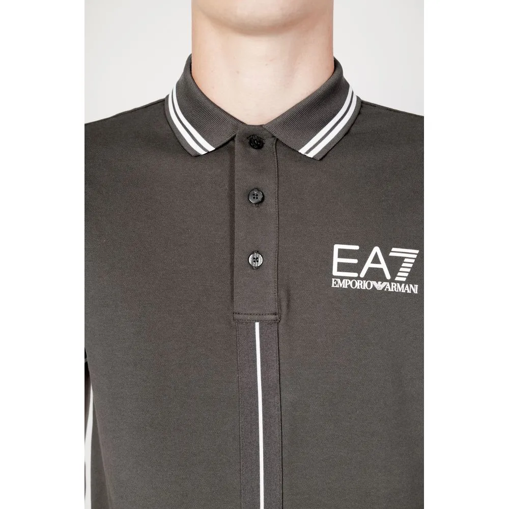 EA7 Emporio Armani Men's Gray Cotton Polo Shirt
