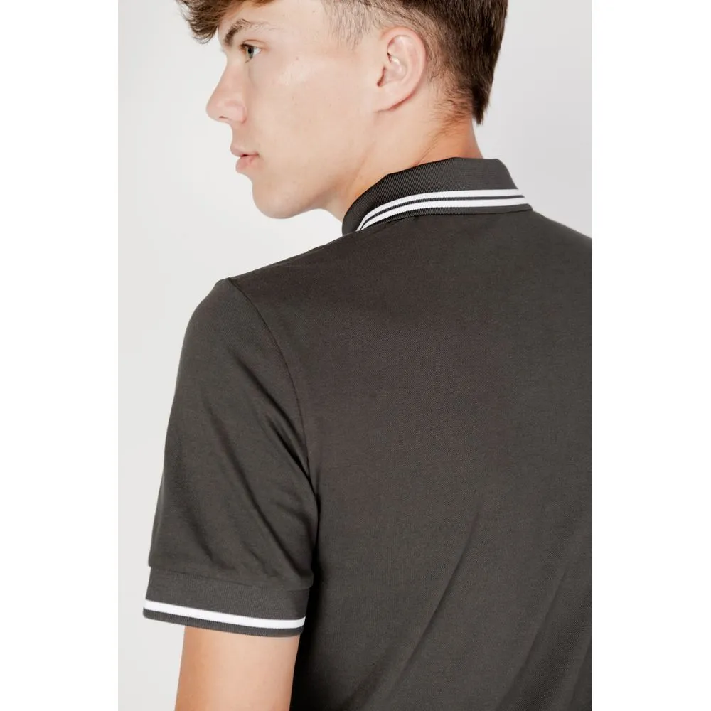 EA7 Emporio Armani Men's Gray Cotton Polo Shirt