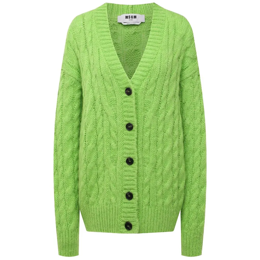 MSGM Women's Green Acrylic Sweater