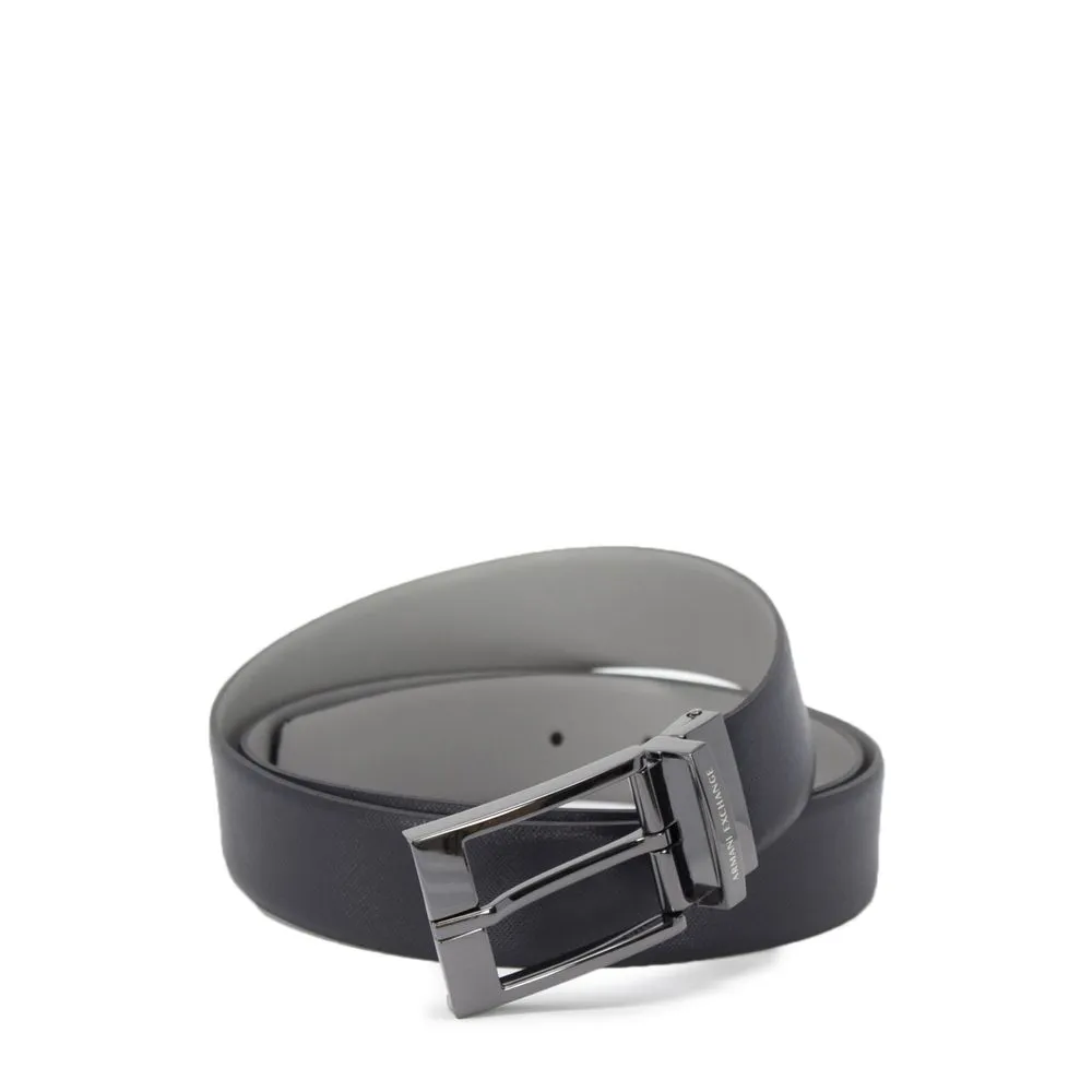 Armani Exchange Men's Blue Leather Belt