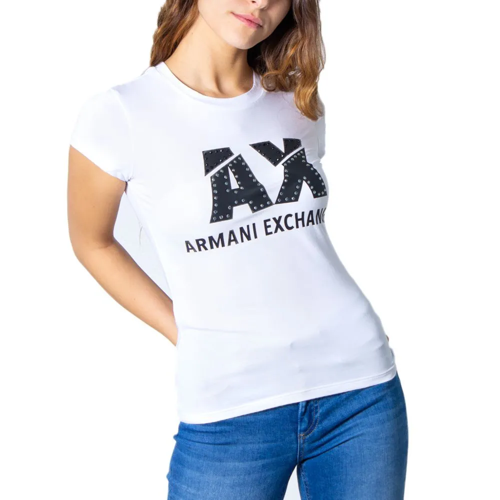 Armani Exchange Women's White Cotton Tops & T-Shirt
