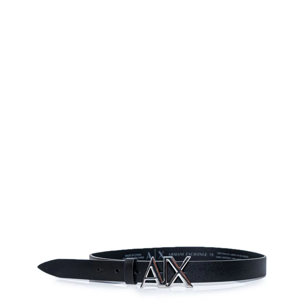Armani Exchange Women's Black Leather Belt