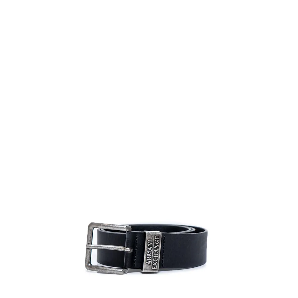 Armani Exchange Men's Black Leather Belt