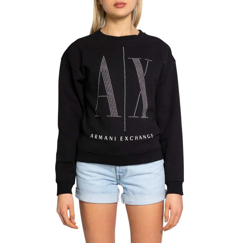 Armani Exchange Women's Black Cotton Sweater