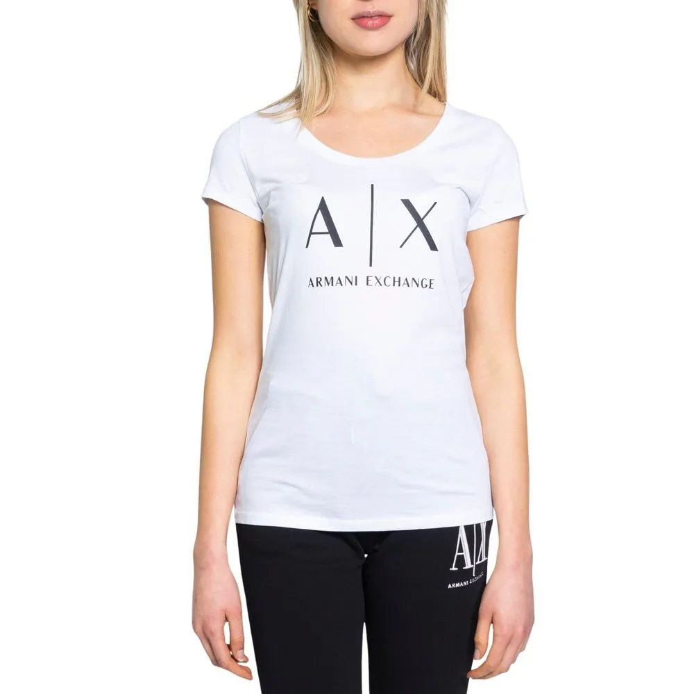 Armani Exchange Women's White Cotton Tops & T-Shirt