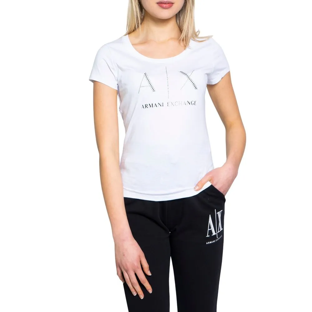 Armani Exchange Women's White Cotton Tops & T-Shirt
