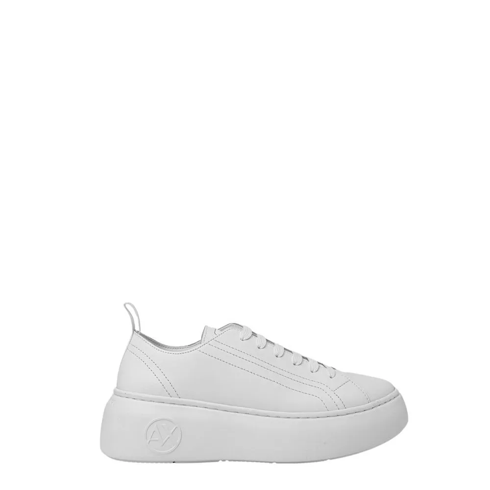 Armani Exchange Women's White Leather Sneaker