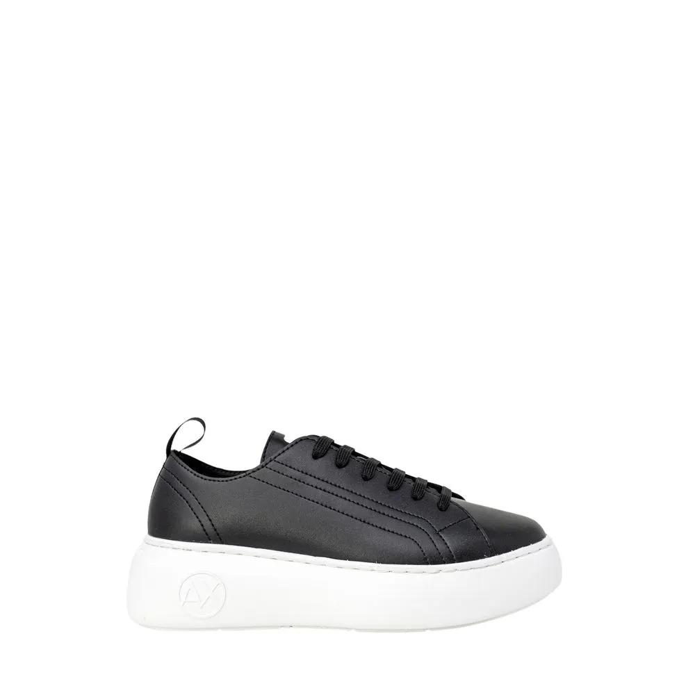 Armani Exchange Women's Black Synthetic Leather Sneaker