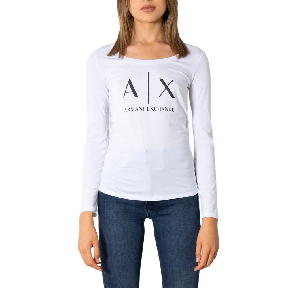 Armani Exchange Women's White Cotton Tops & T-Shirt