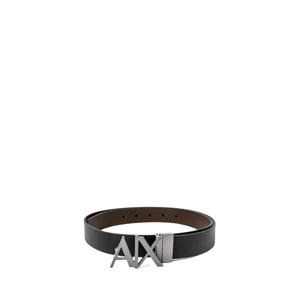 Armani Exchange Men's Black Leather Belt