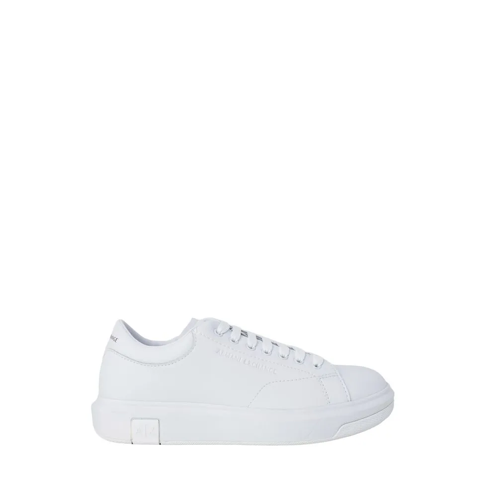 Armani Exchange Men's White Leather Sneaker