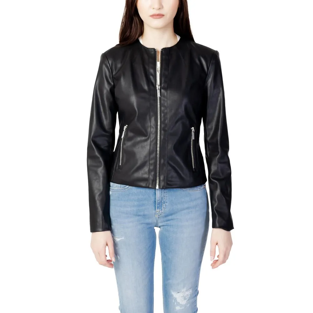 Armani Exchange Women's Black Polyester Jackets & Coat
