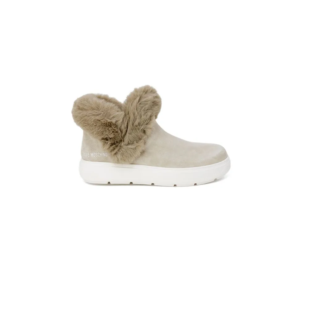 Love Moschino Women's Beige Leather Sneaker