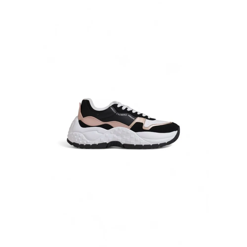 Armani Exchange Women's Black And White Polyester Sneaker