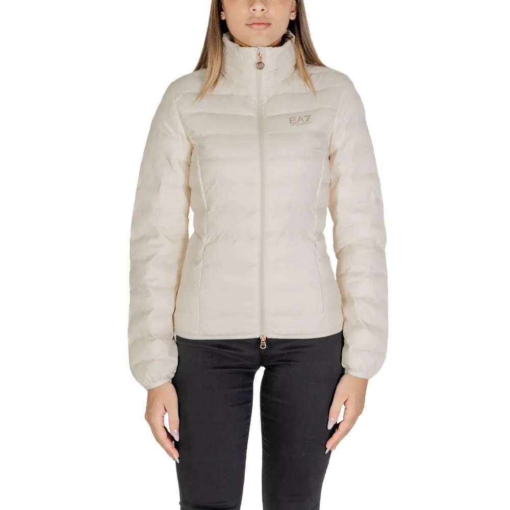 EA7 Emporio Armani Women's Cream Polyamide Jackets & Coat