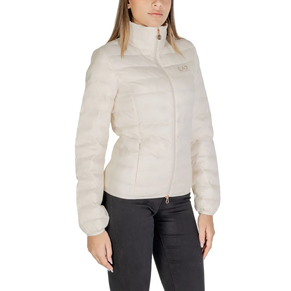 EA7 Emporio Armani Women's Cream Polyamide Jackets & Coat