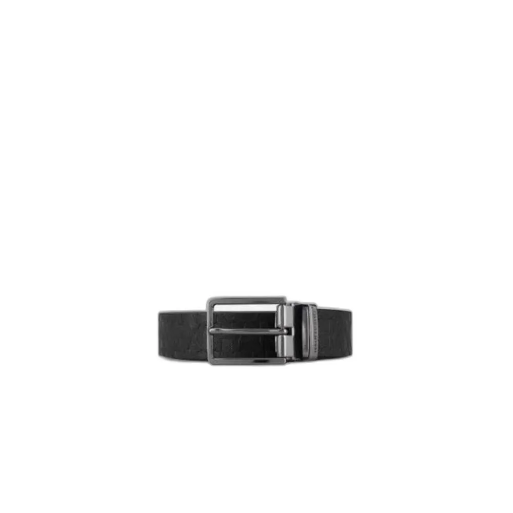 Armani Exchange Men's Black Polyester Belt