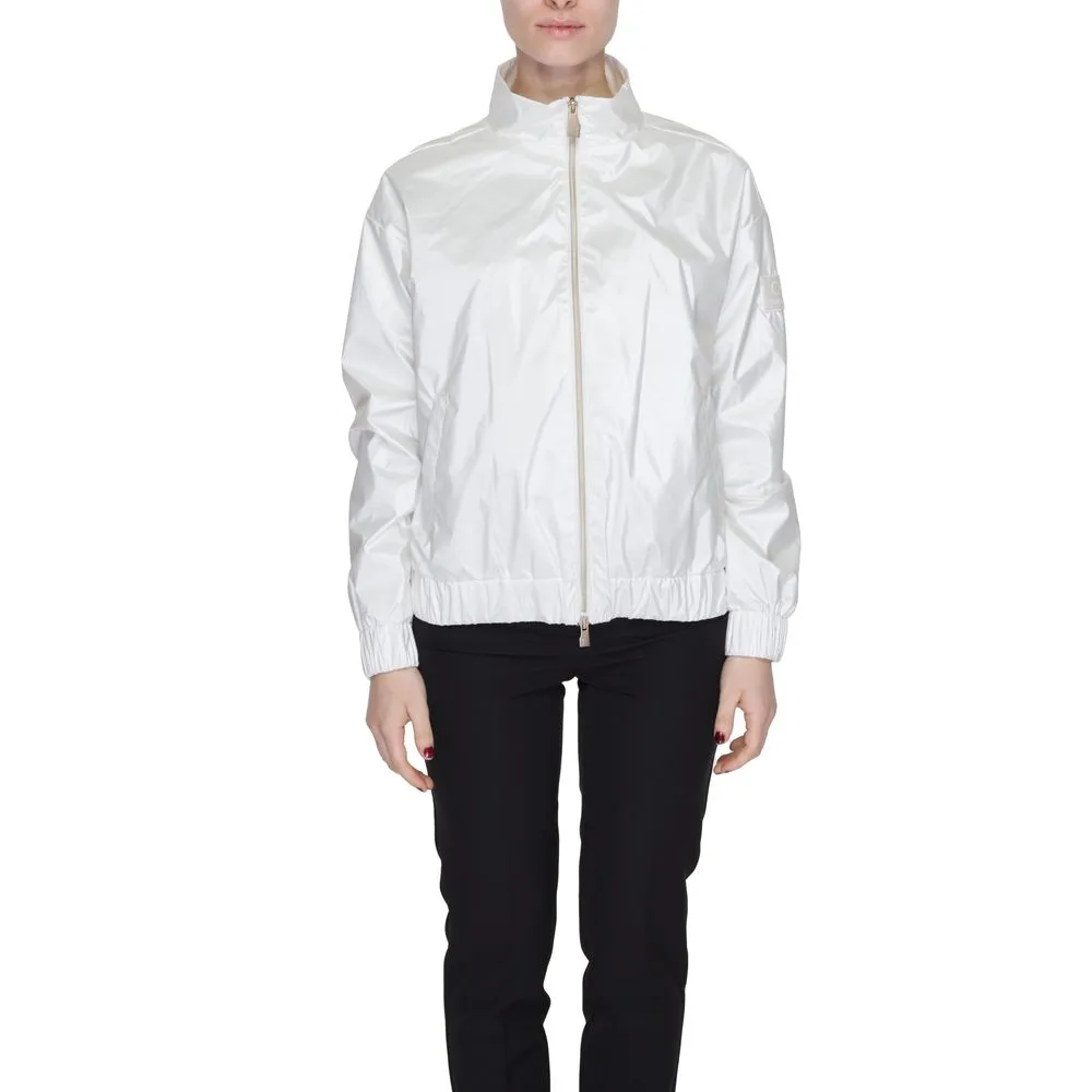 Suns Women's White Polyester Jackets & Coat