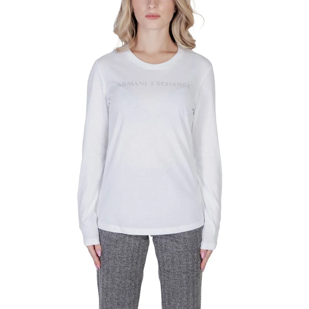 Armani Exchange Women's White Cotton Tops & T-Shirt