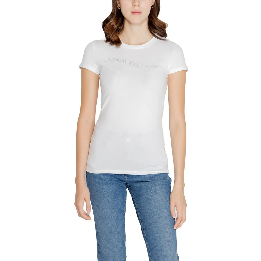 Armani Exchange Women's White Cotton Tops & T-Shirt