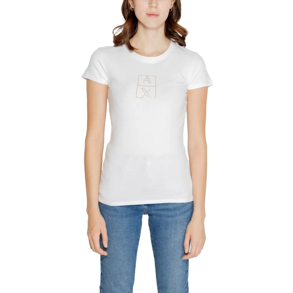 Armani Exchange Women's White Cotton Tops & T-Shirt