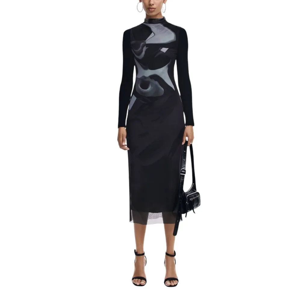 Desigual Women's Gray Polyester Dress