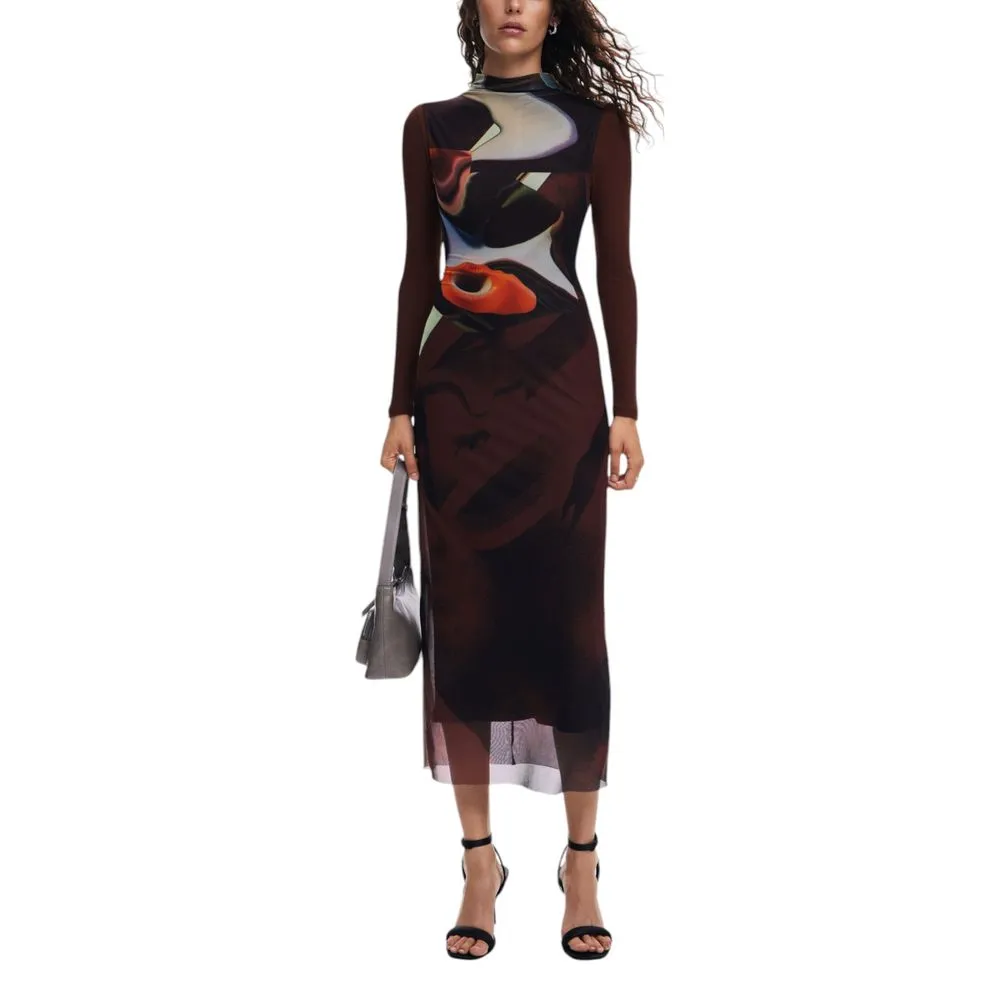 Desigual Women's Brown Polyester Dress