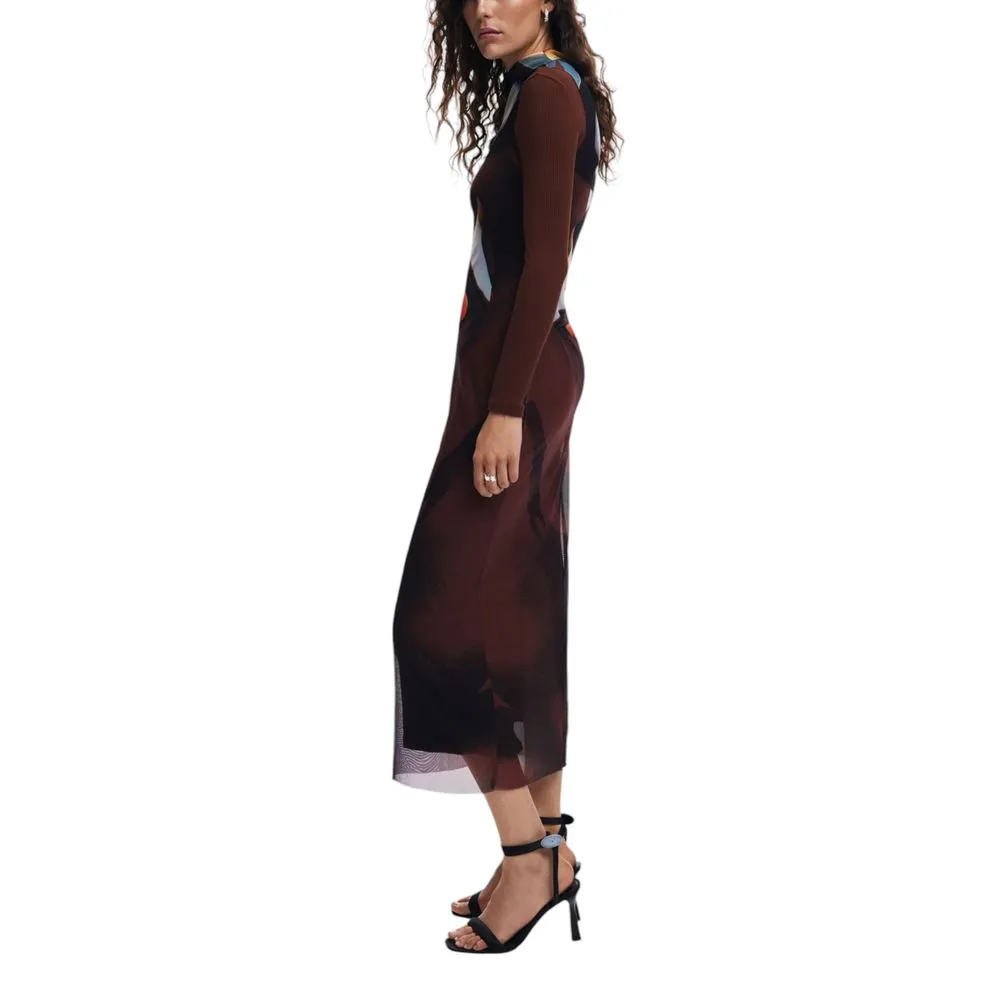 Desigual Women's Brown Polyester Dress