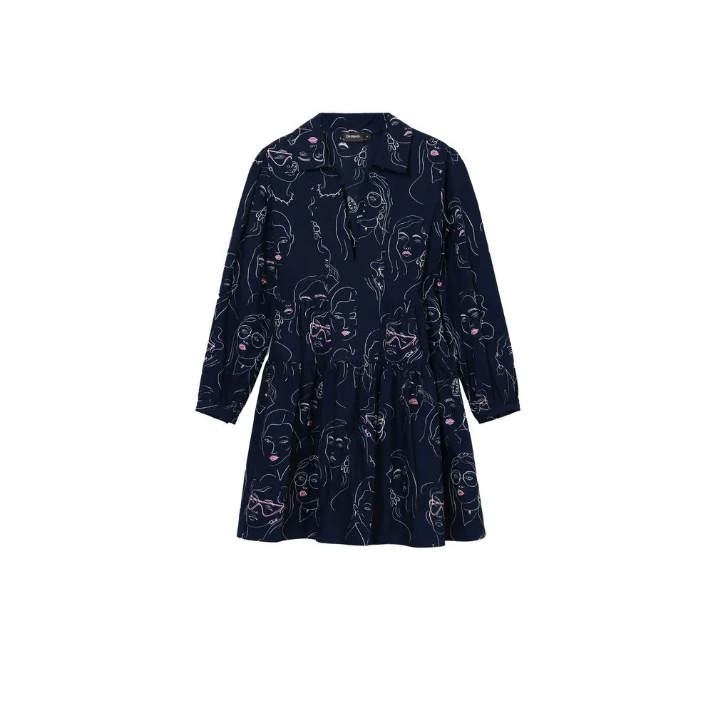 Desigual Women's Blue Cotton Dress