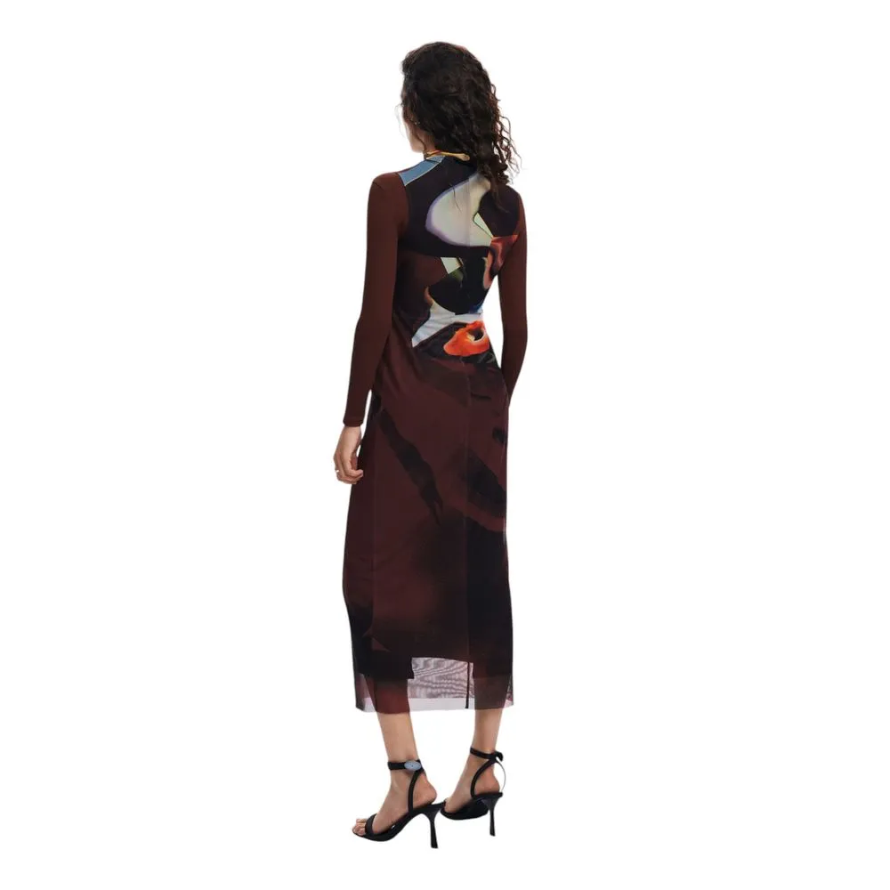 Desigual Women's Brown Polyester Dress
