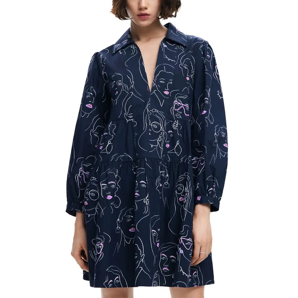 Desigual Women's Blue Cotton Dress