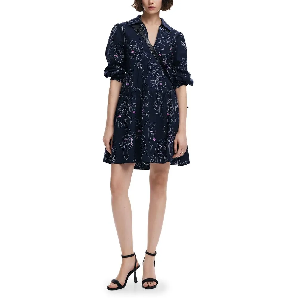 Desigual Women's Blue Cotton Dress