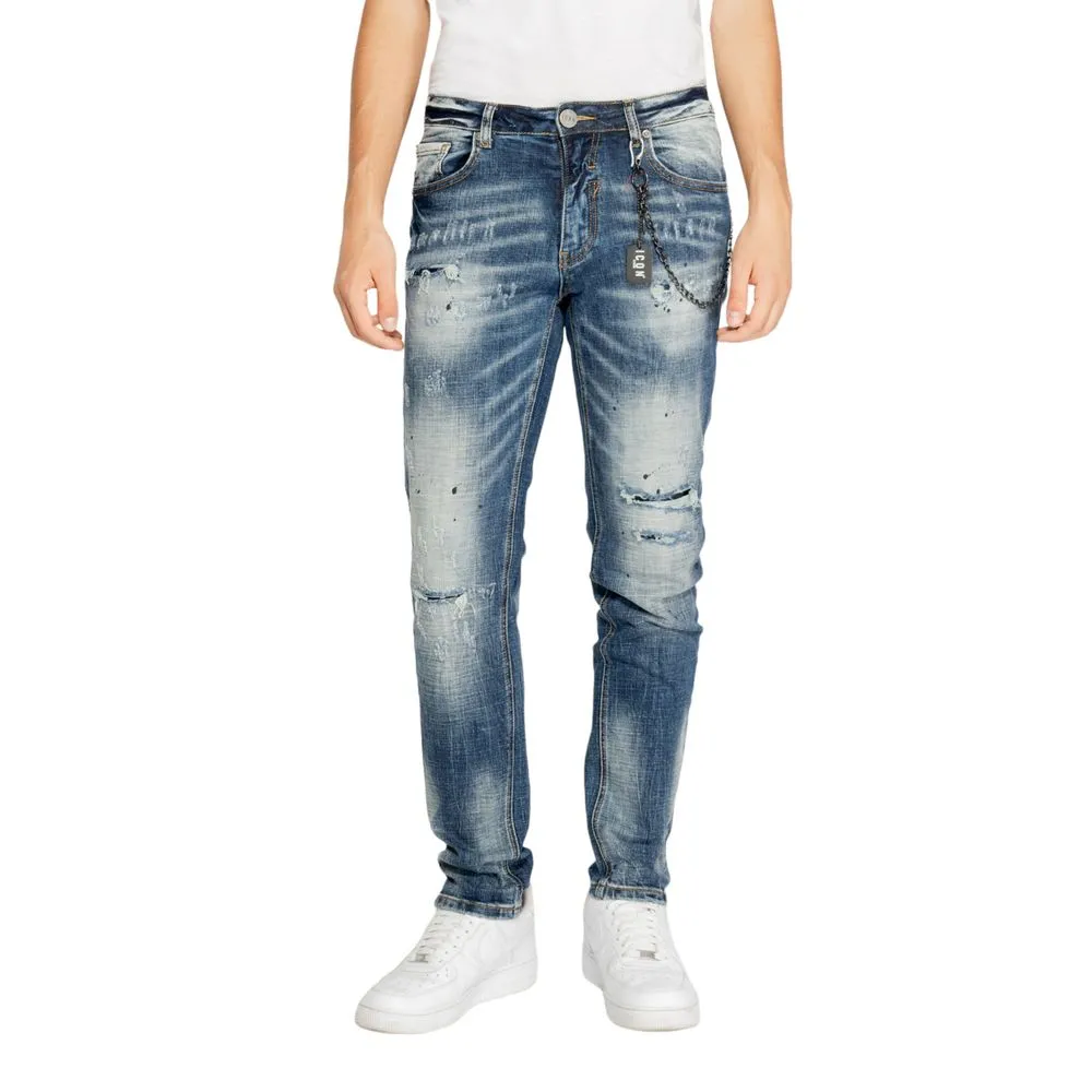 Icon Men's Blue Cotton Jeans & Pant