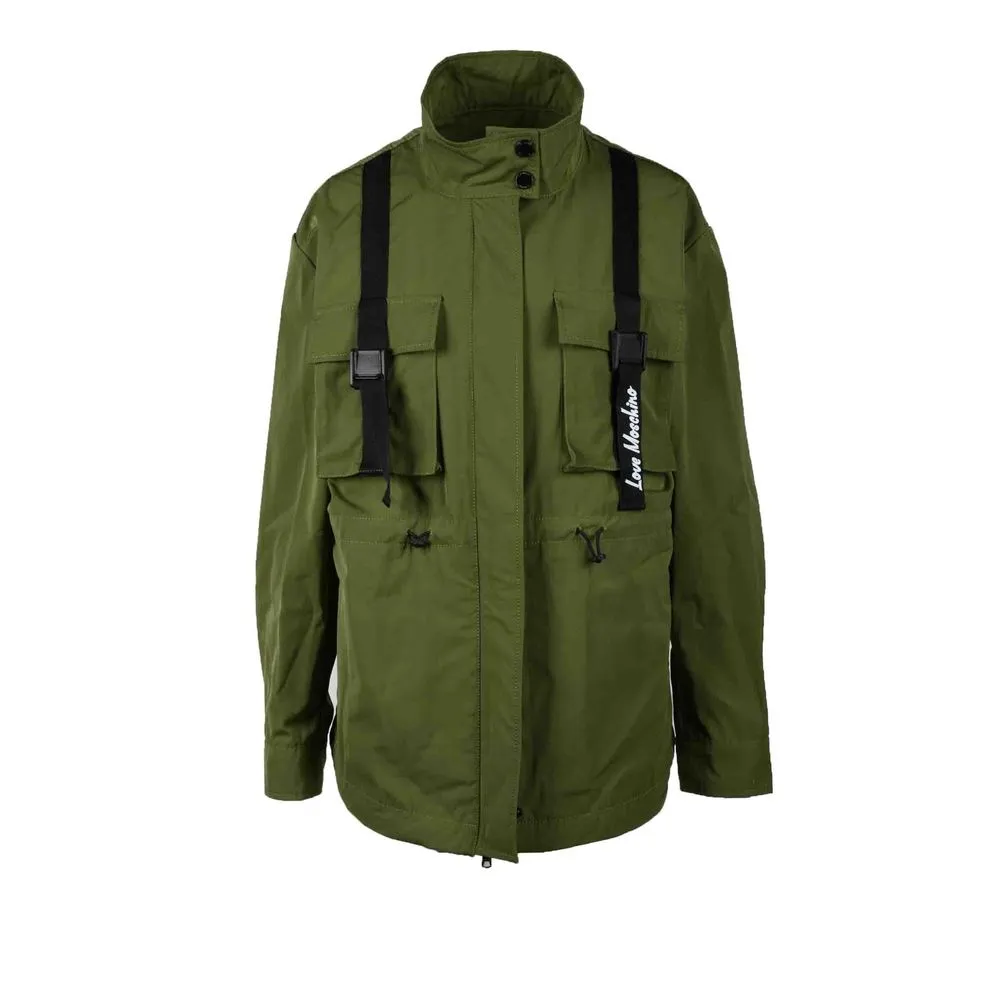 Love Moschino Women's Green Polyester Jackets & Coat