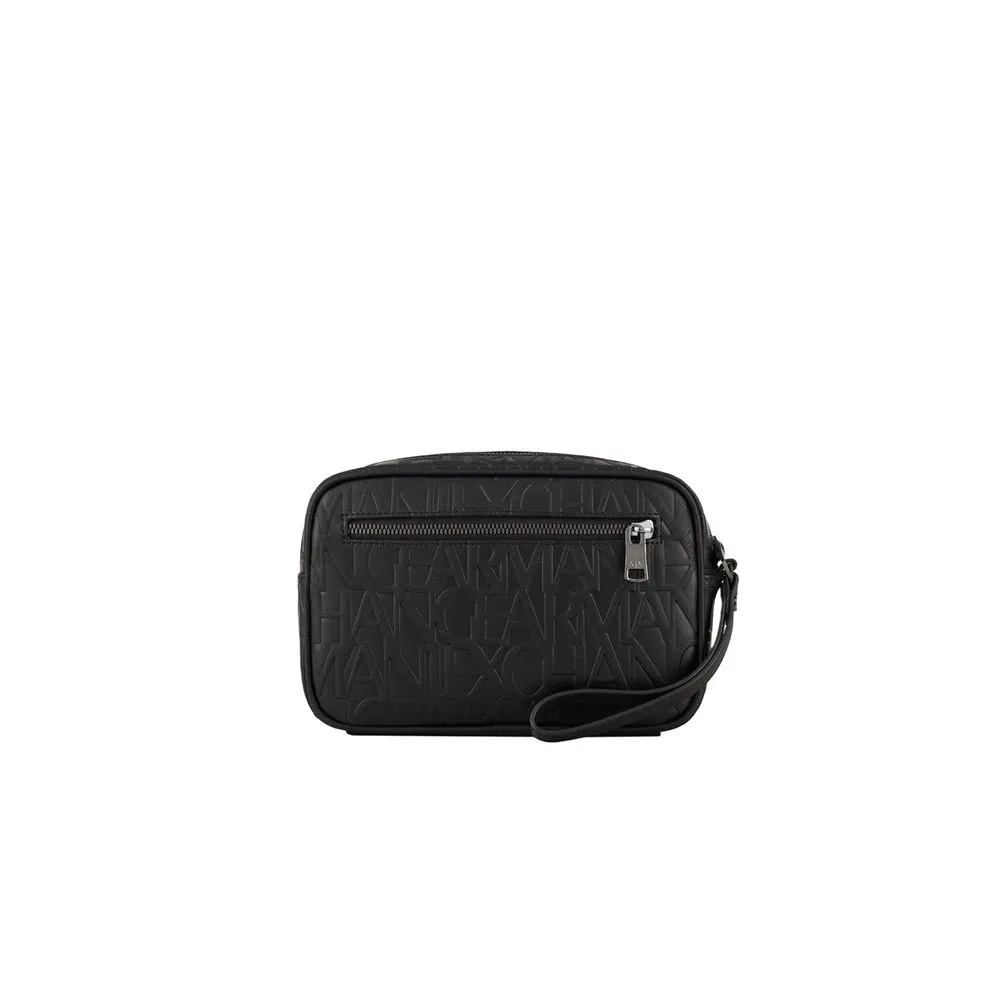 Armani Exchange Men's Black Synthetic Leather Luggage And Travel