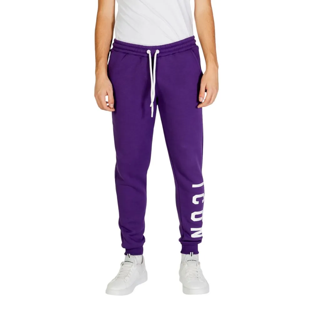 Icon Men's Purple Cotton Jeans & Pant