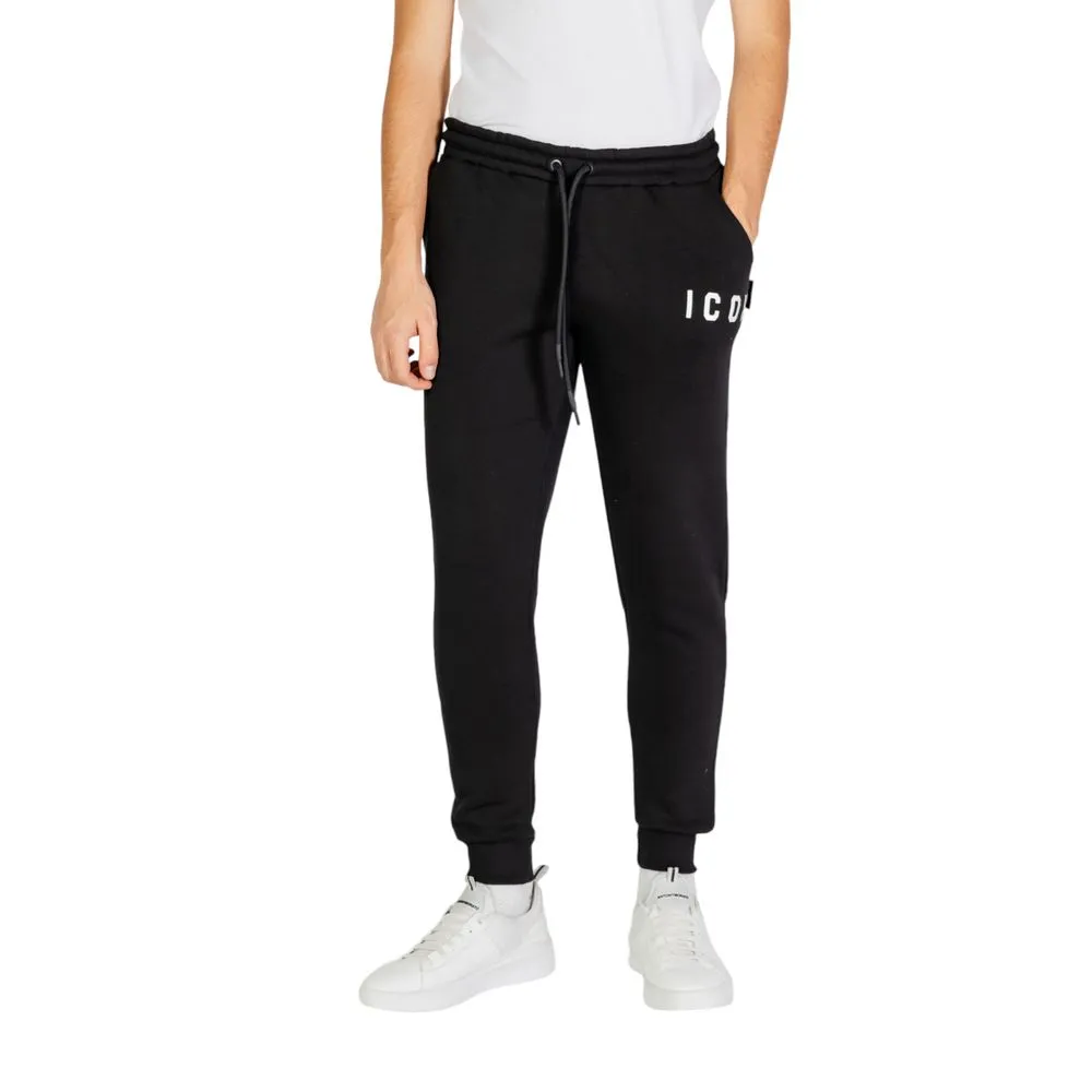 Icon Men's Black And White Cotton Jeans & Pant