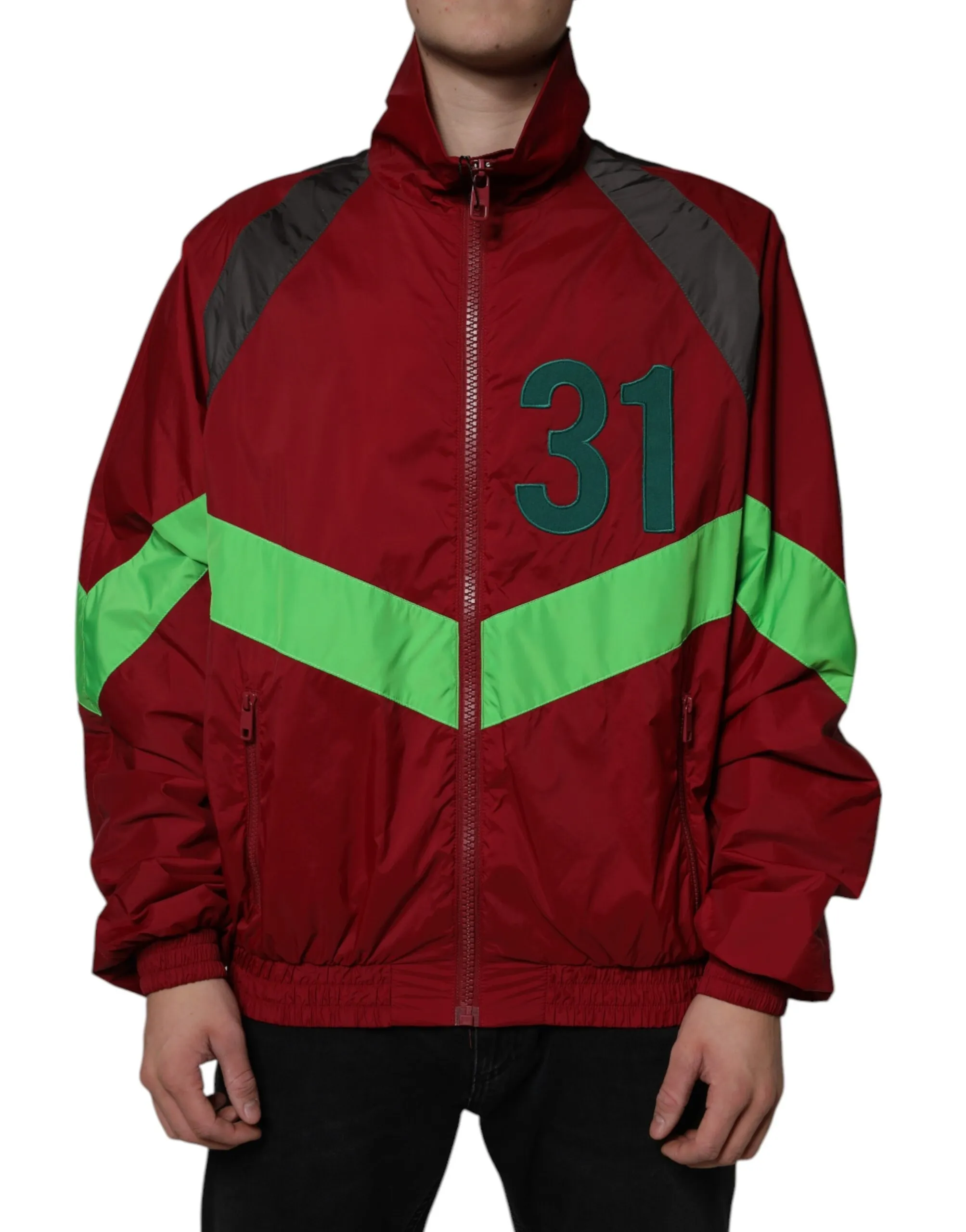 Dolce & Gabbana Men's Multicolor Nylon Full Zip Windbreaker Jacket