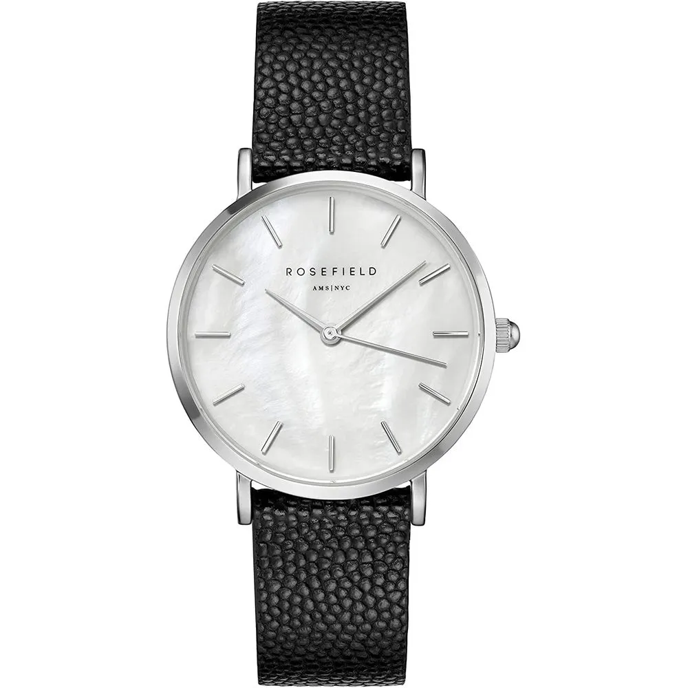 Rosefield Women's Black Leather Watch