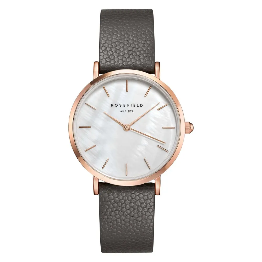 Rosefield Women's Gray Leather Watch