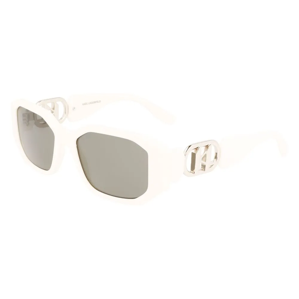 Karl Lagerfeld Women's White Injected Sunglasses