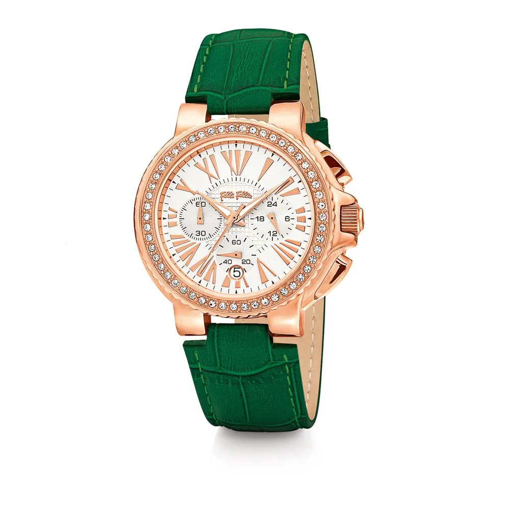 Folli Follie Women's Green Leather Watch
