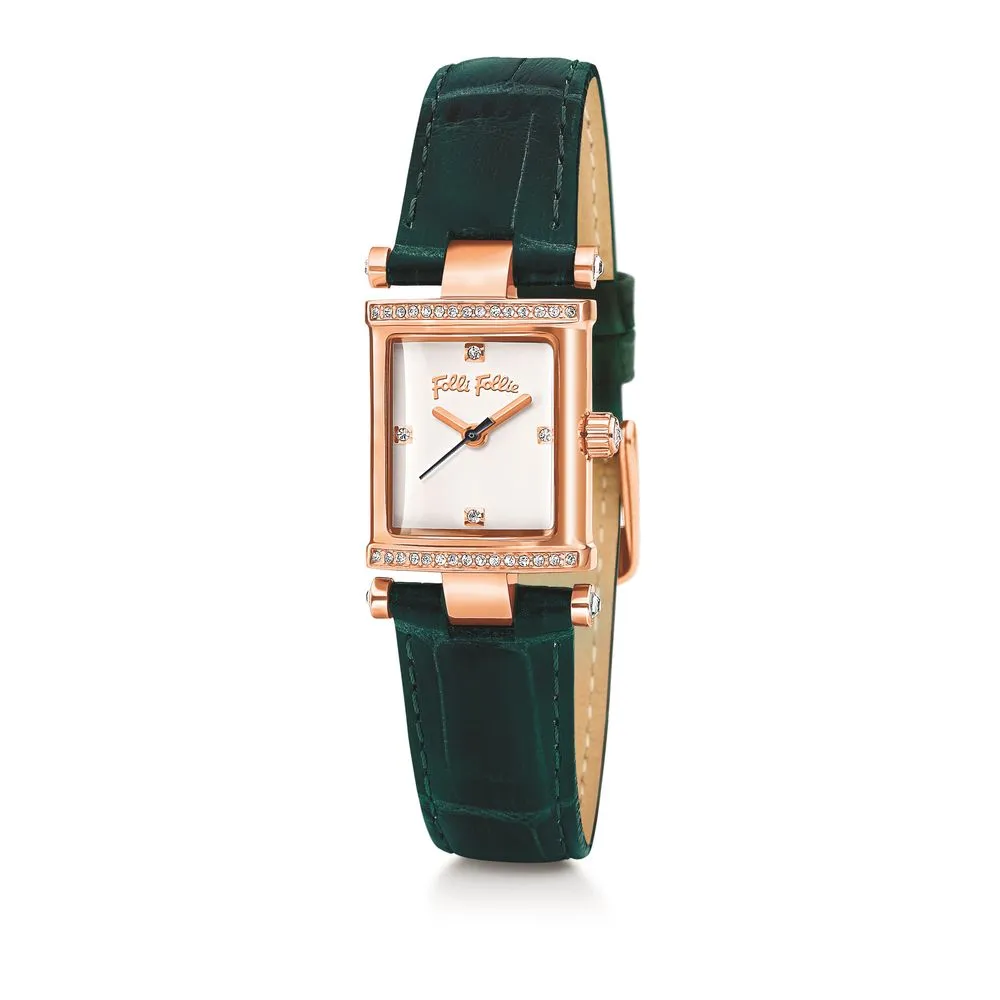 Folli Follie Women's Black Leather Watch
